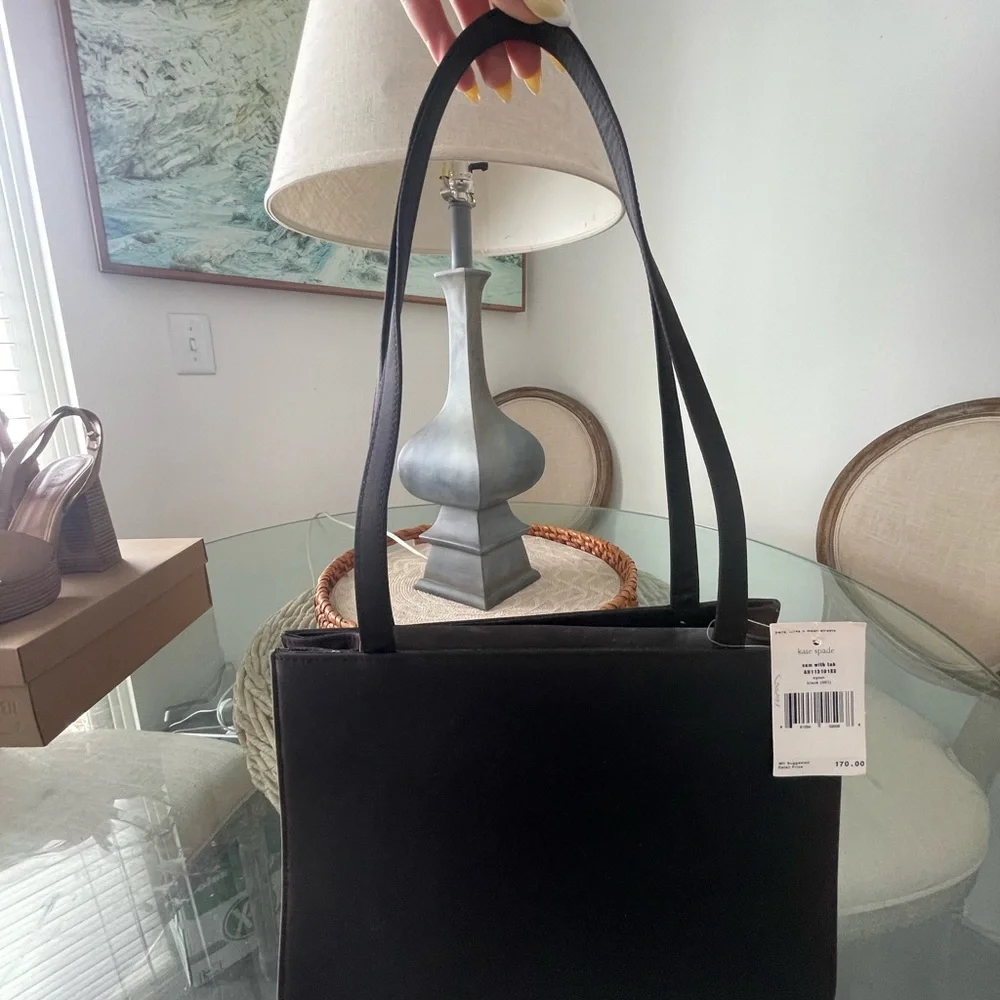 KATE SPADE Vintage Original 90's Black Nylon Sam Box Tote Shoulder Bag